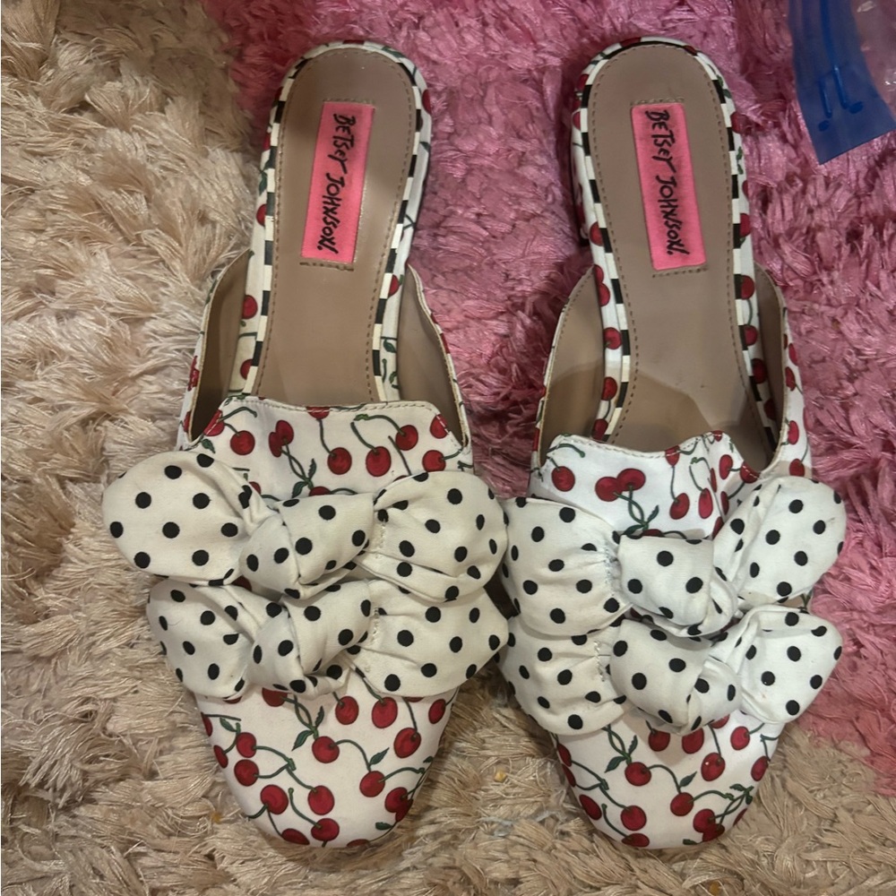 Betsey Johnson cherry slip ons